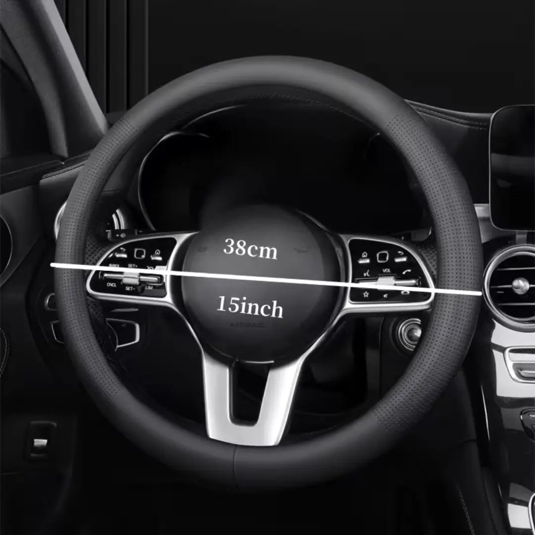 RISX | Piel Volante Carro Premium Negro - Antideslizante y Evita Desgaste