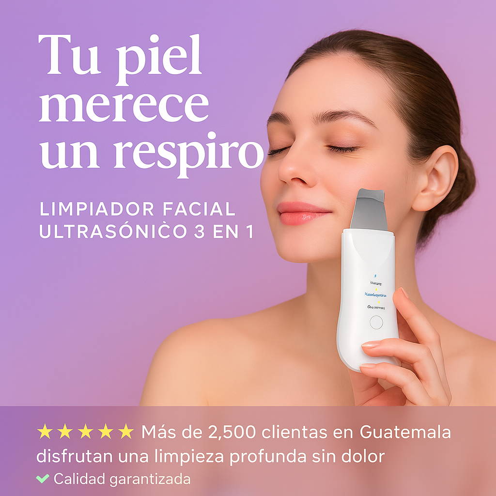 LIMPIADOR FACIAL ULTRASÓNICO 3 EN 1 – RENUEVA TU PIEL EN 7 DÍAS