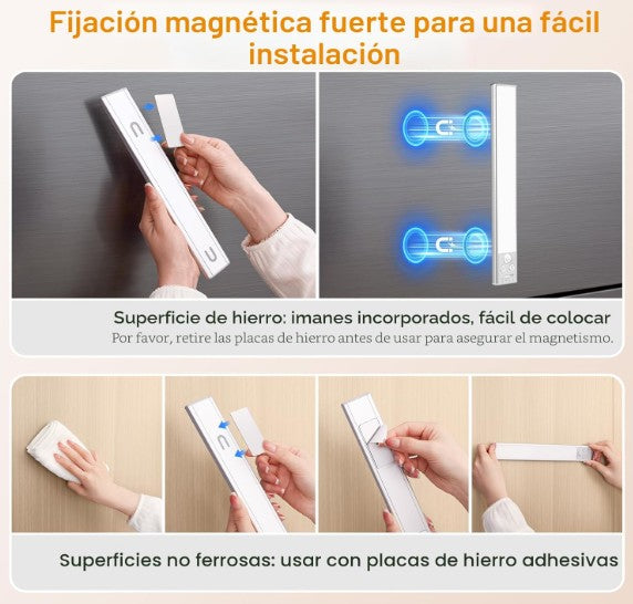 Lampara LED Inteligente - Con sensor de Movimiento, 3 Colores de luces, Recargable
