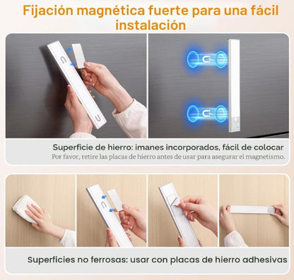 Lampara LED Inteligente - Con sensor de Movimiento, 3 Colores de luces, Recargable