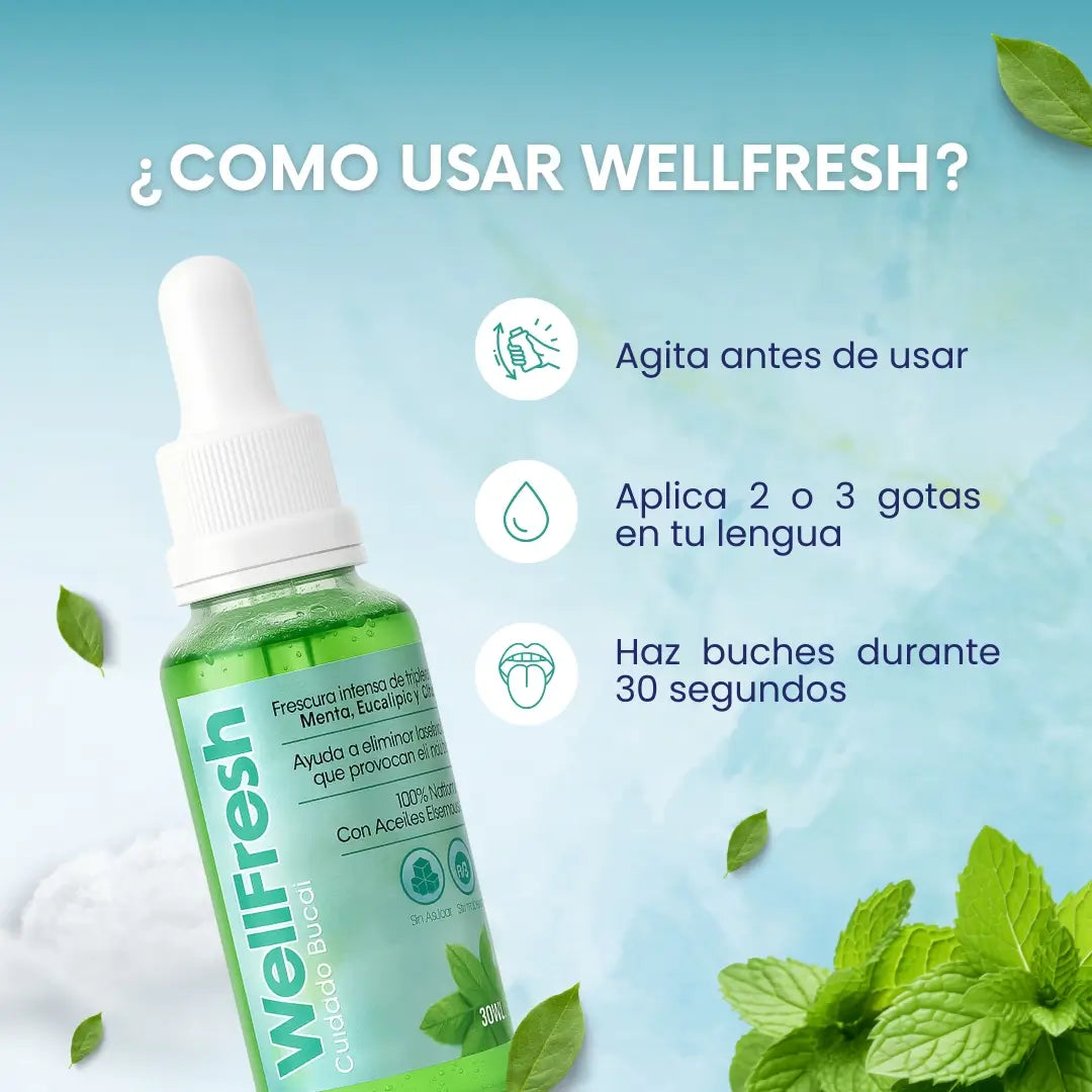 WellFresh - Elimina las bacterías de tu boca y evita el Mal Aliento.