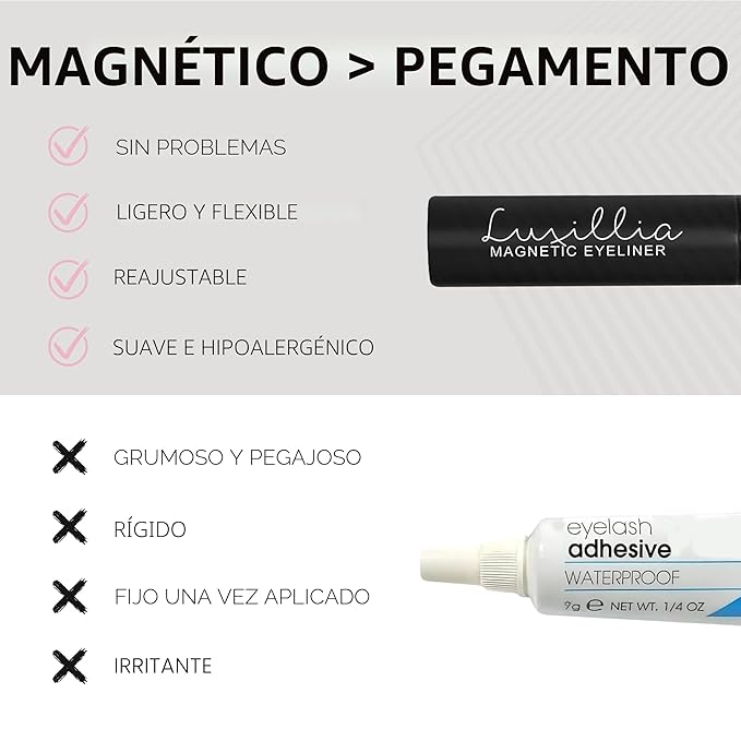 Kit Pestamag | 5 pares de pestañas con delineador Mágnetico y pinza