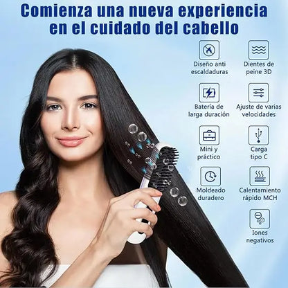 ALISA PRO- Cepillo Alisador De Pelo Iónico Práctico y Pórtatil