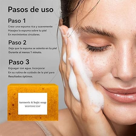TURMERIC X2 | Jabón de Cúrcuma Reduce el Acné, Atenúa las Manchas y Aclara Zonas Oscuras de todo tu Cuerpo