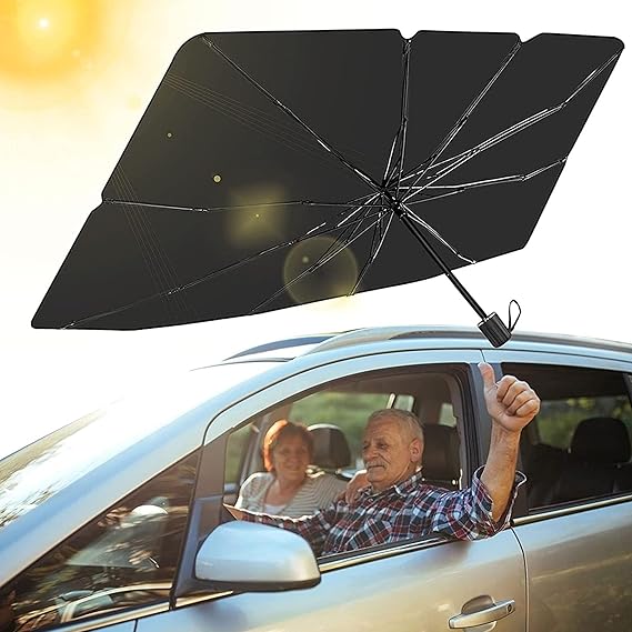 Parasol tipo Sombrilla Ultra Sombra - Cubre el Parabrisas de tu carro y protege todo el interior evitando desgastes por el Sol