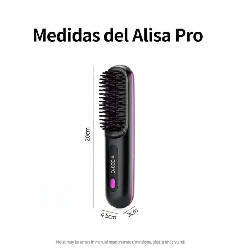 ALISA PRO- Cepillo Alisador De Pelo Iónico Práctico y Pórtatil