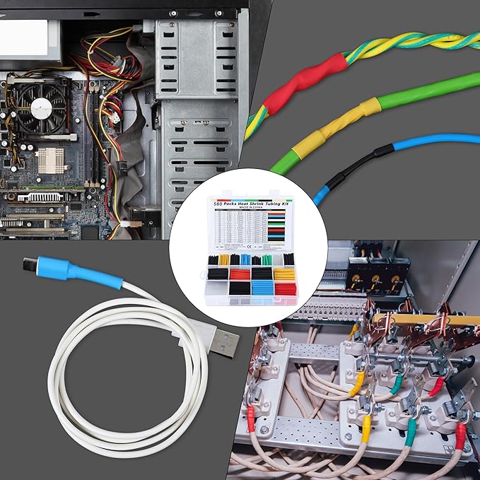 Kit De Termoencogibles - Colores y Tamaños Surtidos | Incluye 580 piezas