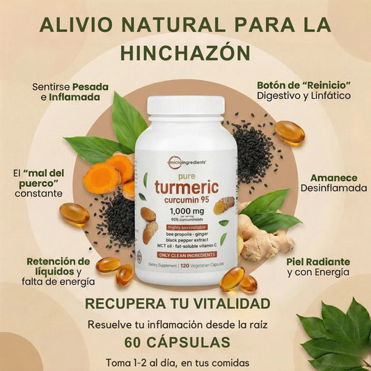 TURMERIC CURCUMA - Recupera tu bienestar digestivo de forma natural X60 Cápsulas