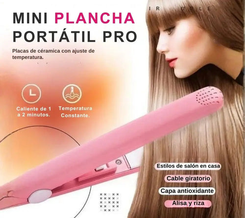MINI PLANCHA PORTATIL PRO - Luce increible y peinada en toda ocasión