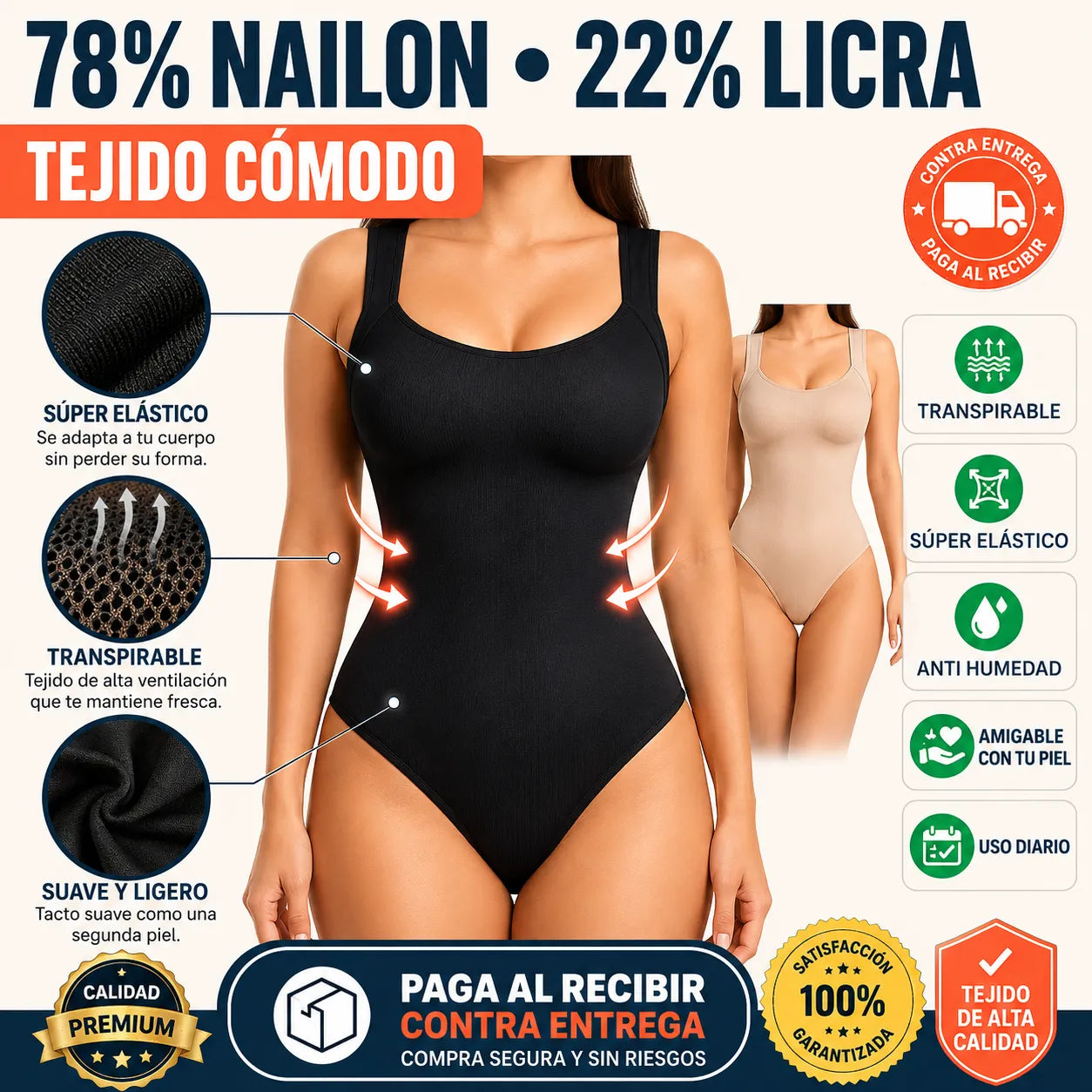 Body Compresor Reduce Tallas + Máscara de Pestañas de Regalo 🎁