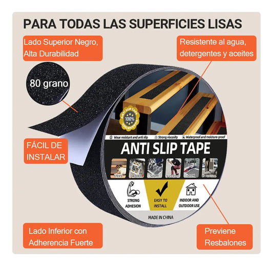 Cinta Antideslizante | No más caidas por pisos lisos o mojados - 6 Metros