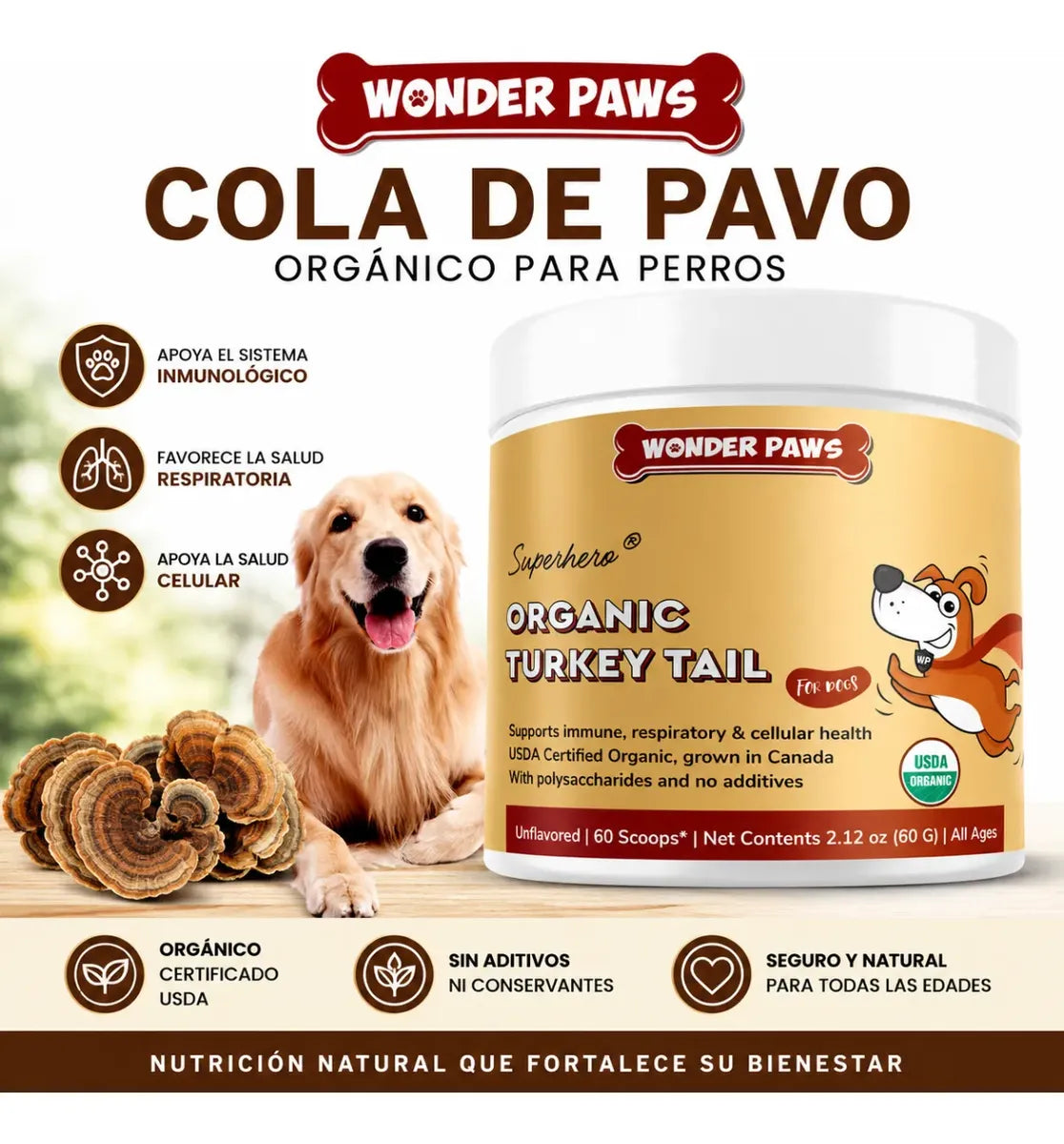 Perro Sano Familia Feliz - Hongo Cola De Pavo Cuida La Salud de Tu perro