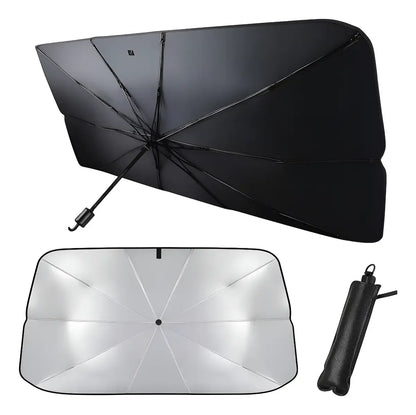 Parasol tipo Sombrilla Ultra Sombra - Cubre el Parabrisas de tu carro y protege todo el interior evitando desgastes por el Sol