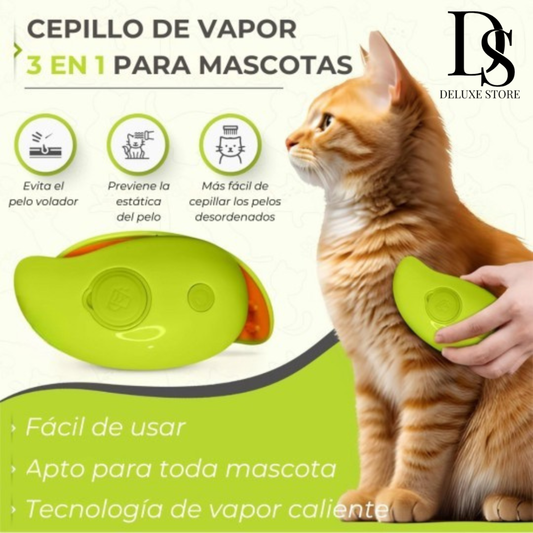 Cepillo de Vapor Inteligente 3 en 1 Para Mascotas