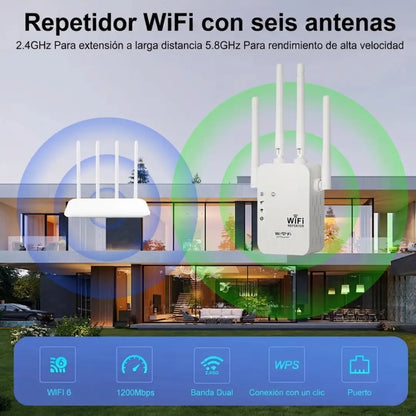 WIFI MAX PRO - Repetidor De Señal Wifi Alta Potencia 4 Antenas