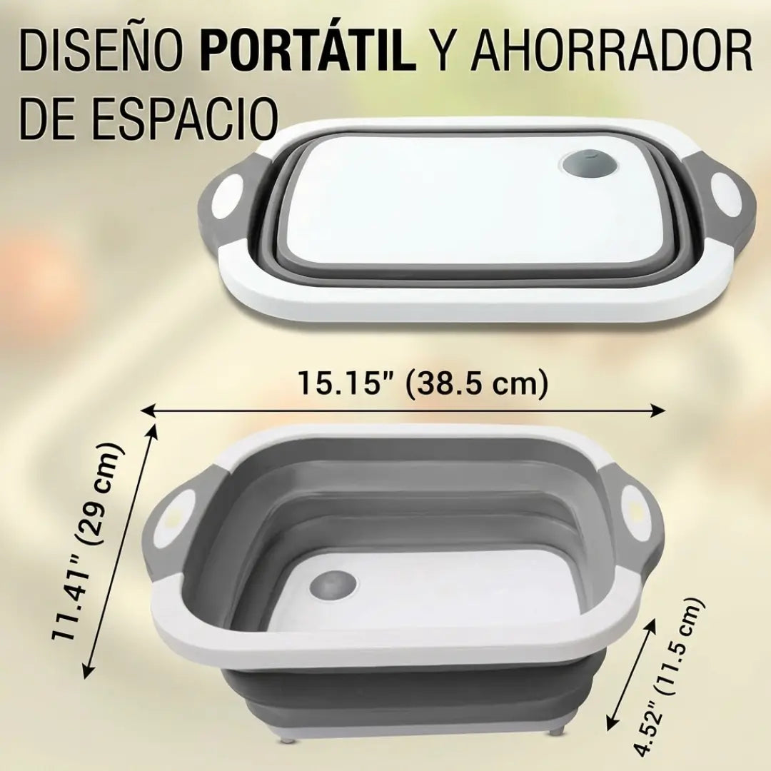 Tabla Multifuncional Plegable 4 En 1 | Pica, Lava, Escurre y Guarda