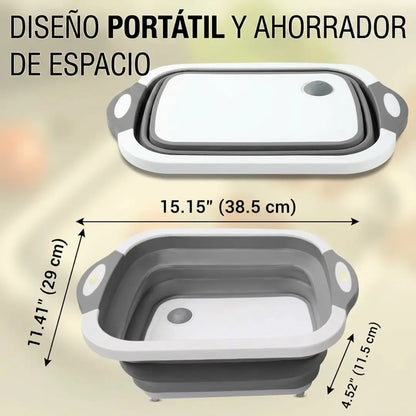 Tabla Multifuncional Plegable 4 En 1 | Pica, Lava, Escurre y Guarda