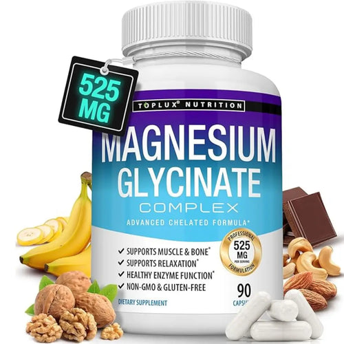 Magnesium Glycinate | Recupera el control de tu sueño, 8 tipos de Magnesio 90 Cápsulas