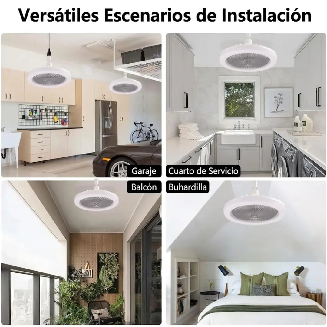 Bombilla Ventilador 2 En 1 - Con Control Remoto y Cabeza giratoria 180°