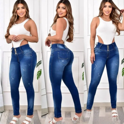 Jean colombiano | Levanta Cola con Petrina Alta que define tu figura Talla 28 a 36