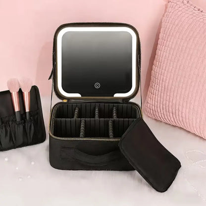 StudioGlam Portátil | Cosmetiqueta con espejo y luz LED