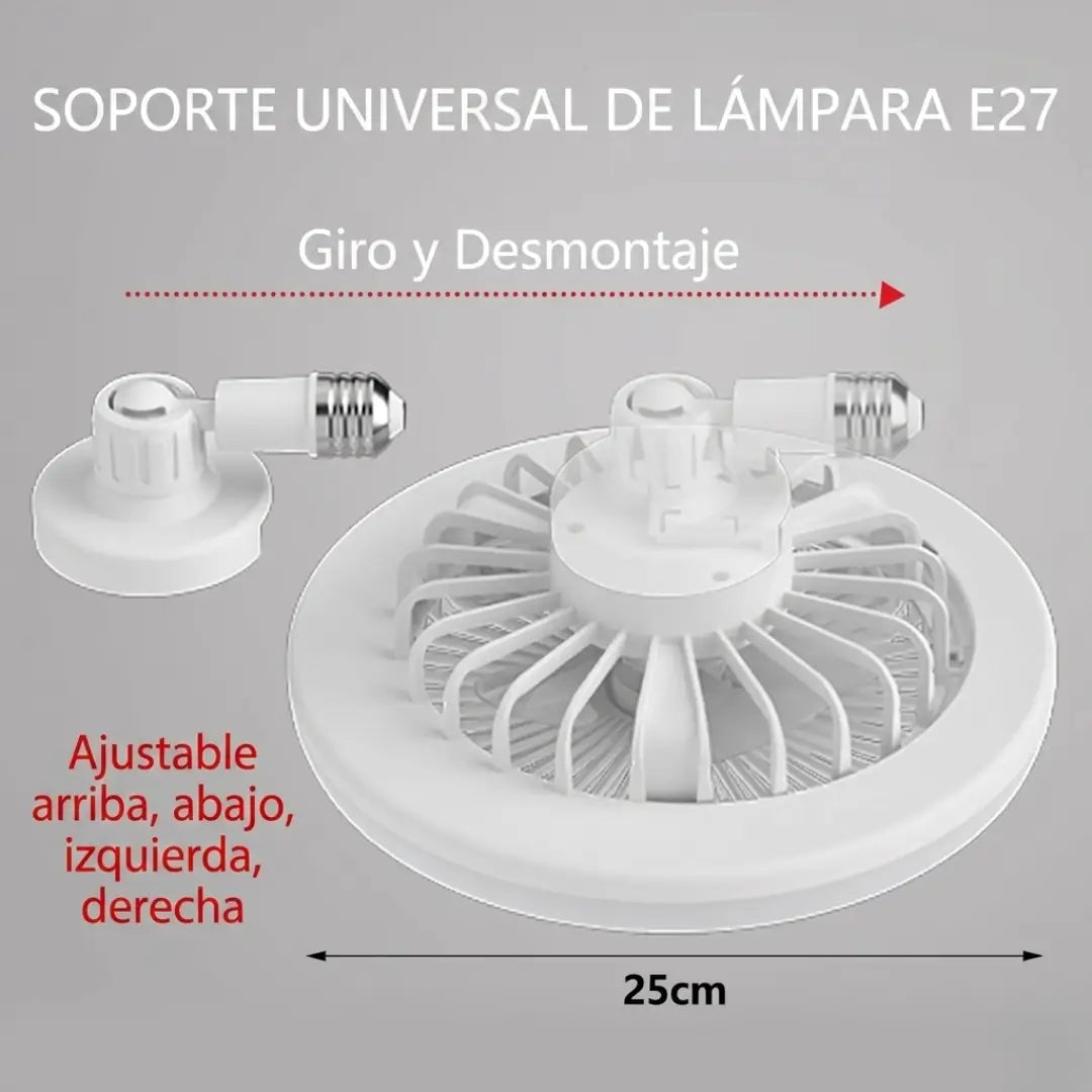 Bombilla Ventilador 2 En 1 - Con Control Remoto y Cabeza giratoria 180°