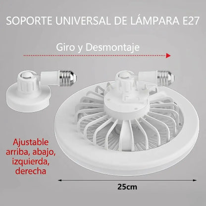 Bombilla Ventilador 2 En 1 - Con Control Remoto y Cabeza giratoria 180°