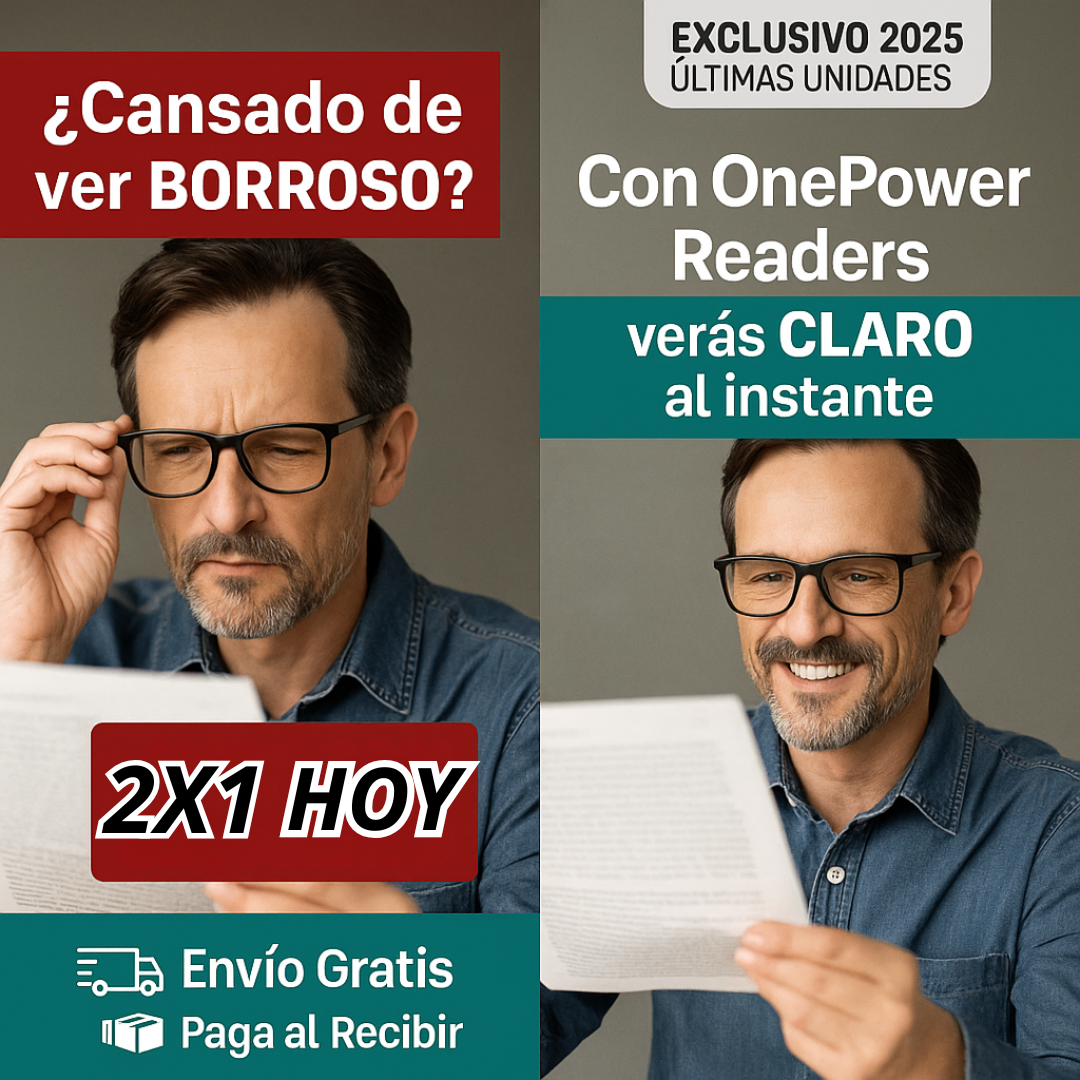 2x1 Gafas Inteligentes de Lectura Multifocales (Aumento Automático de 0.5 a 2.5)