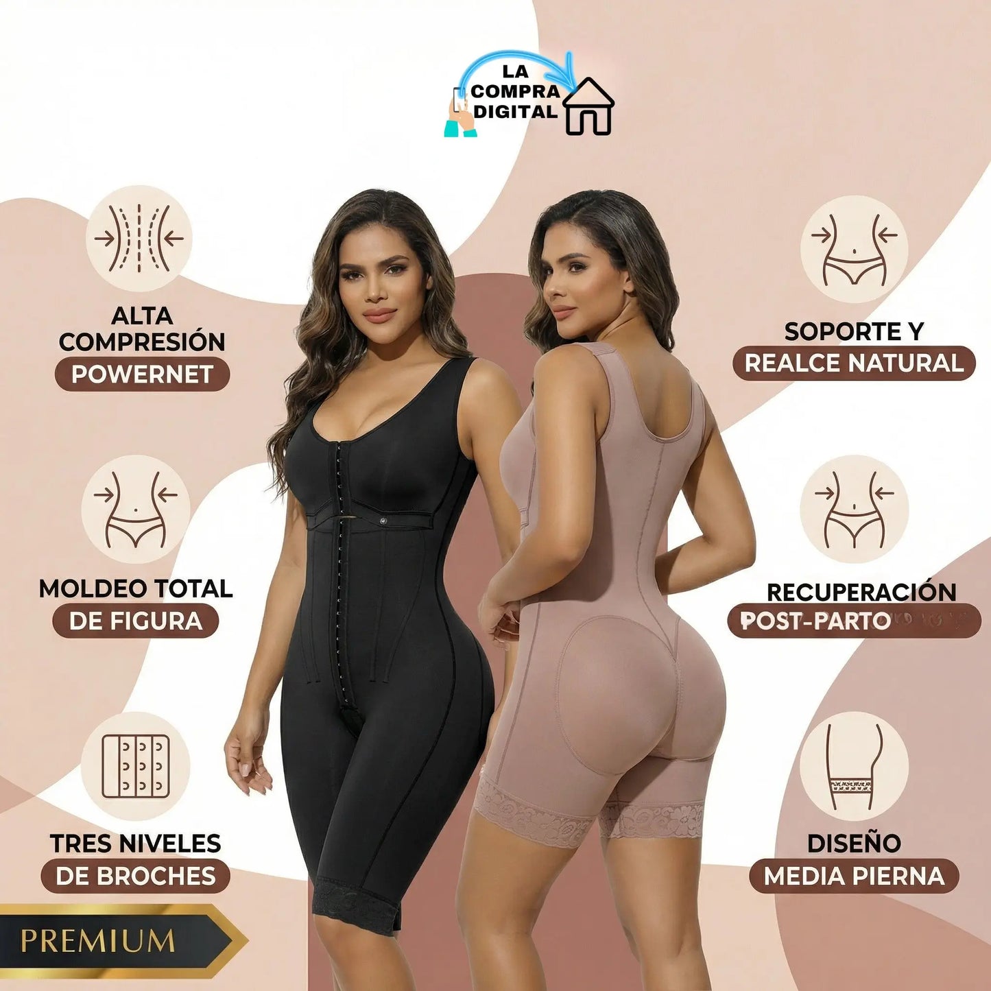 FAJA RENACER - Recupera tu Figura de reloj de arena con Amor y Comodidad | Invisible Talla S a XL