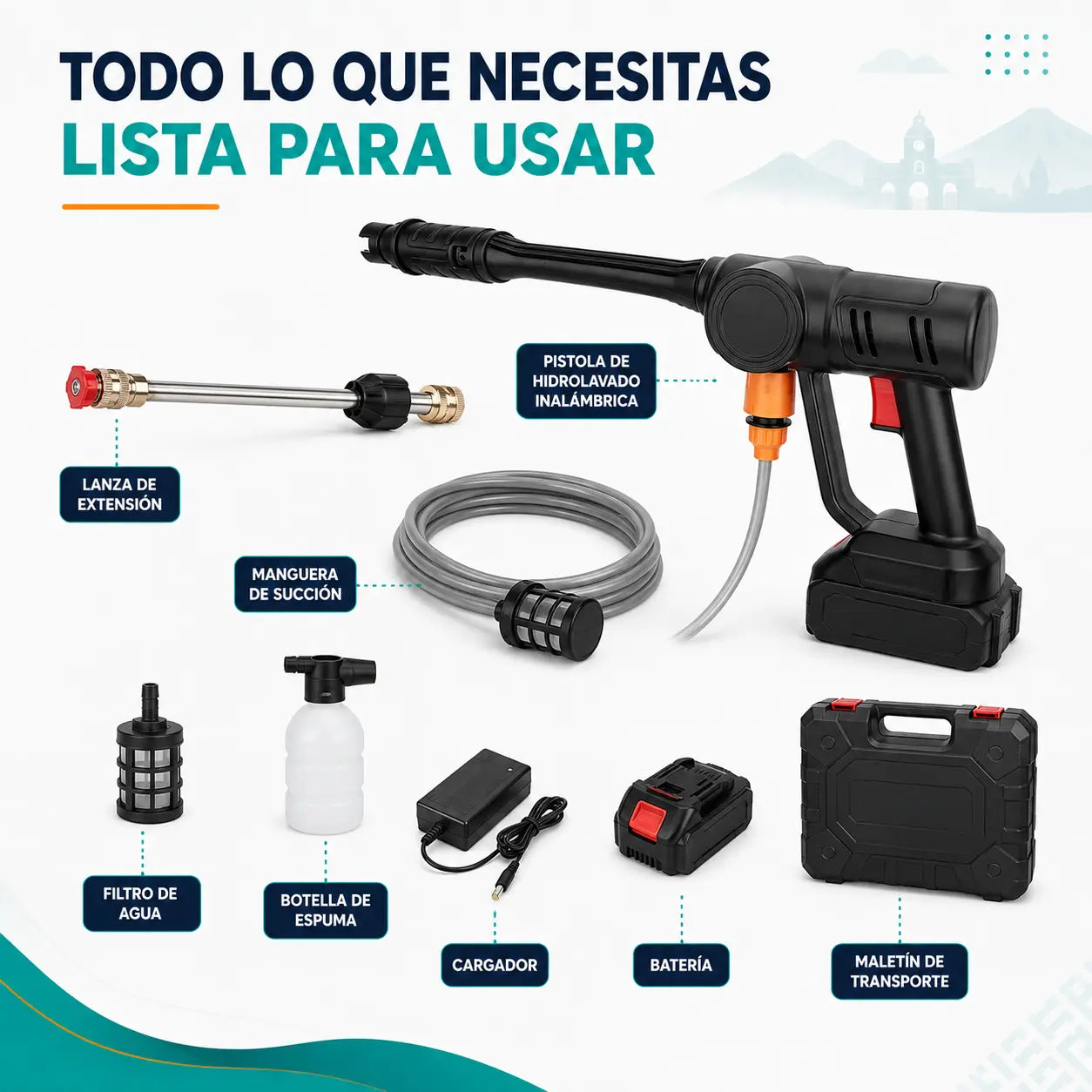 HydroJet Go - contenido del kit