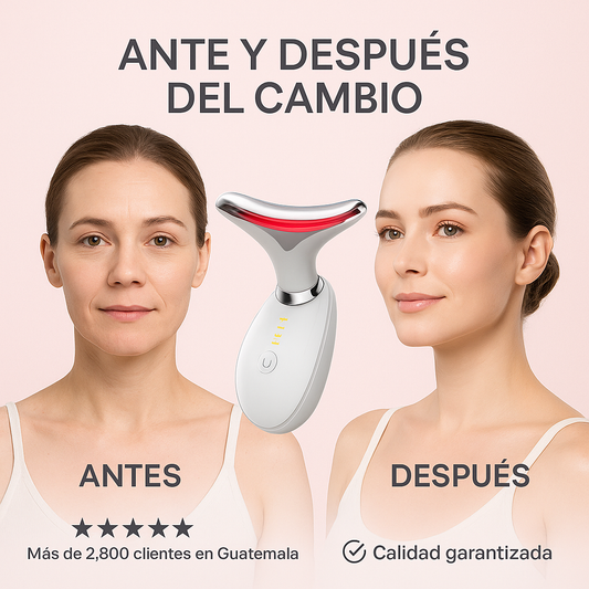 Masajeador Facial Rejuvenecedor Antiarrugas con Terapia de Luz Roja