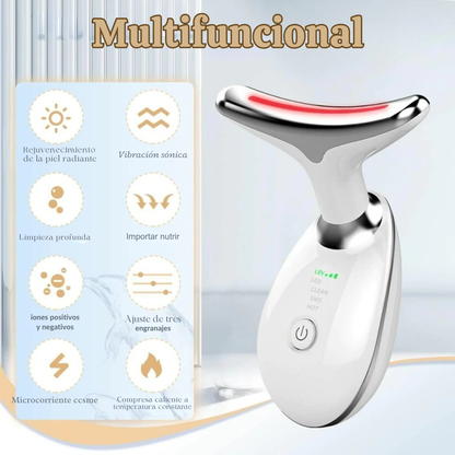 Masajeador Facial Rejuvenecedor Antiarrugas con Terapia de Luz Roja