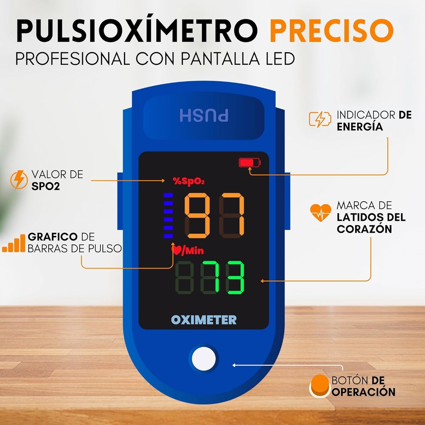 Oxímetro Digital de Alta Precisión - Tu Salud en la punta de tus Dedos