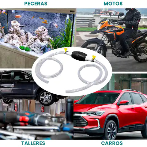 BOMFLEX- Bomba De Succión Manual de Líquidos Multifunción | 1 Metro Material PVC de alta calidad
